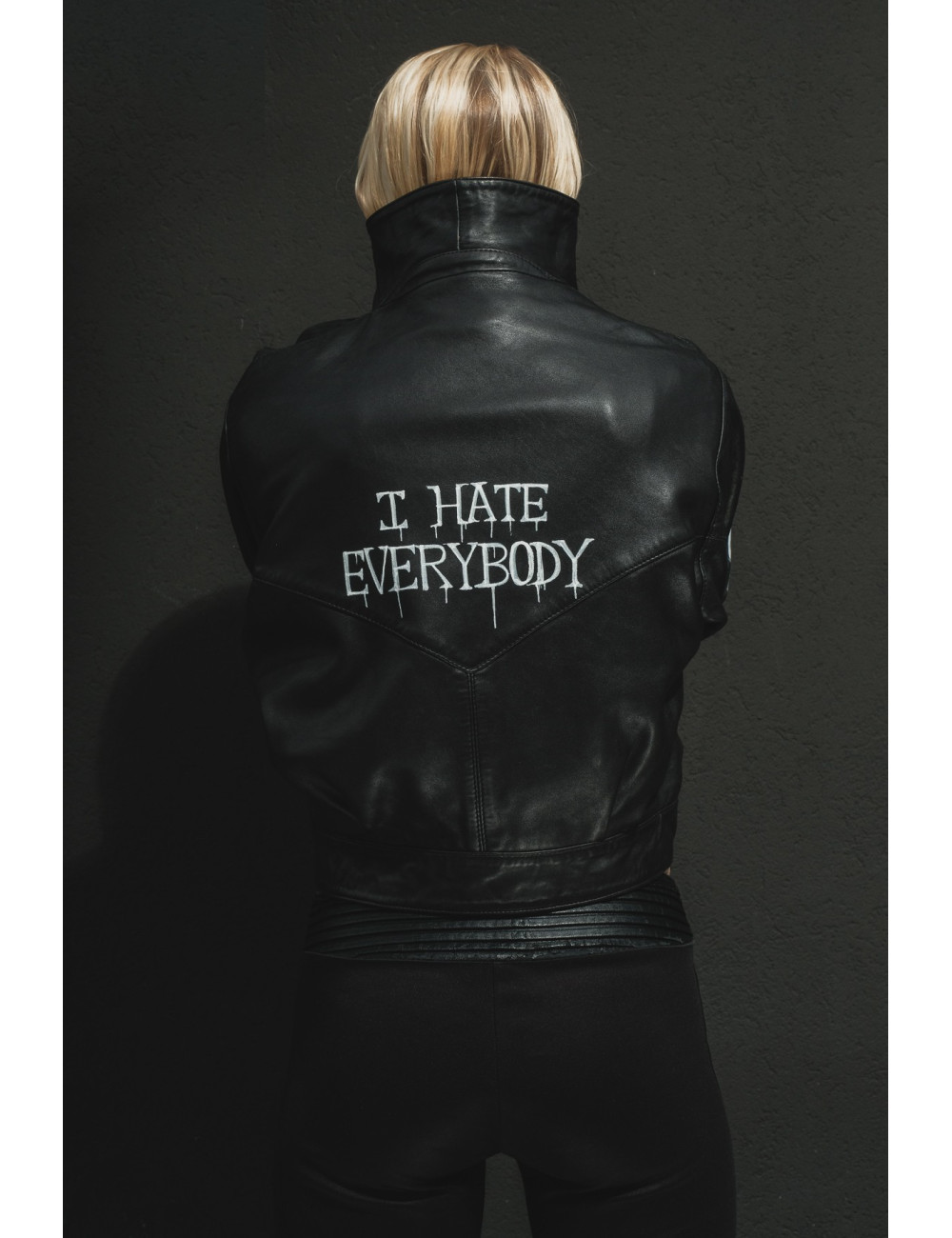 Veste Madame L Vintage cuir noir 