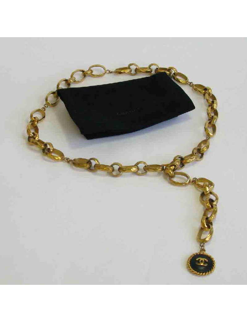 CHANEL vintage chain belt in gilded metal