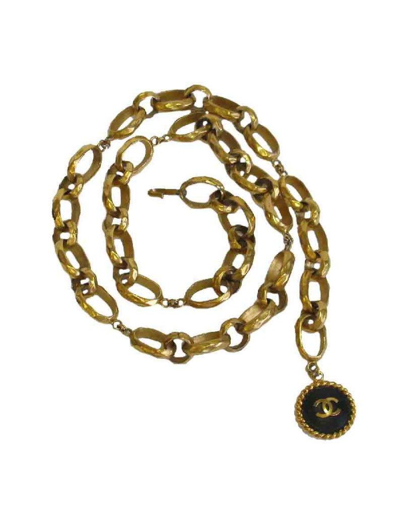 CHANEL vintage chain belt in gilded metal