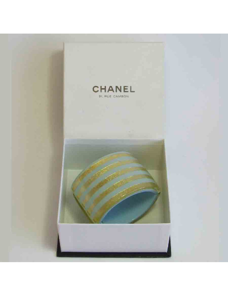 Manchette CHANEL bleu et or