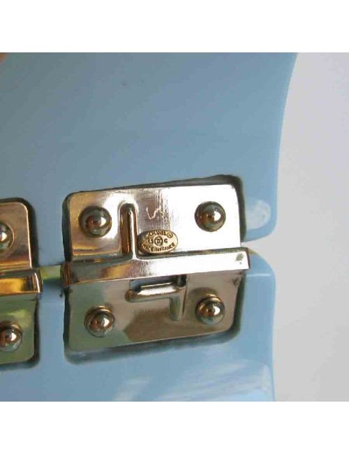 CHANEL cuff bracelet in skye blue resin and 5 stripes in gold leaf incrusted