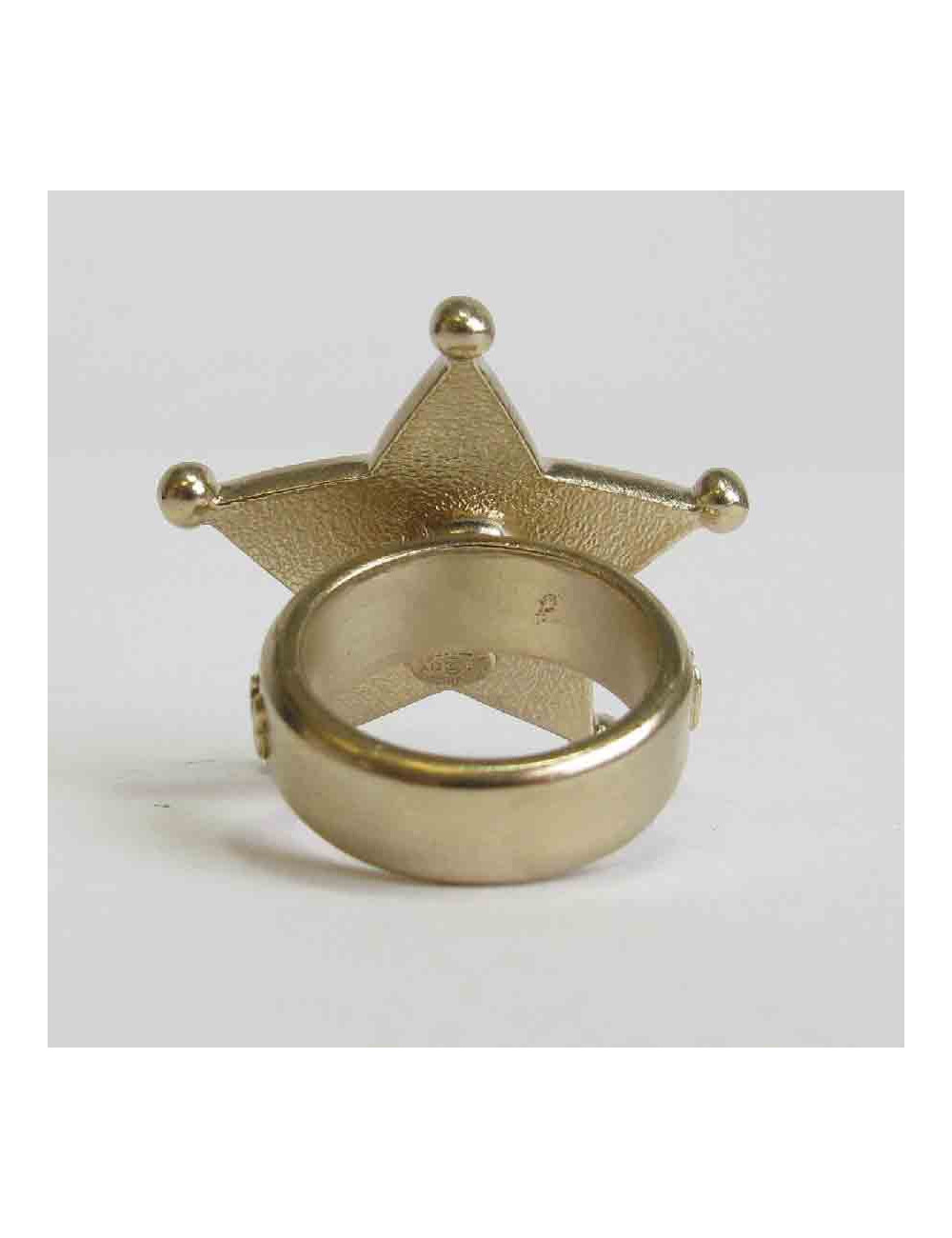 Bague CHANEL T52 Etoile de Shérif en métal doré