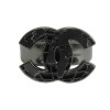 CHANEL CC world map ring in ruthenium size 52FR
