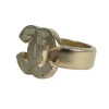 CHANEL 51FR CC world map ring in gilt metal