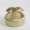 CHANEL 51FR CC world map ring in gilt metal