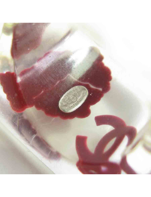 Bague CHANEL T54 en plexi transparent 