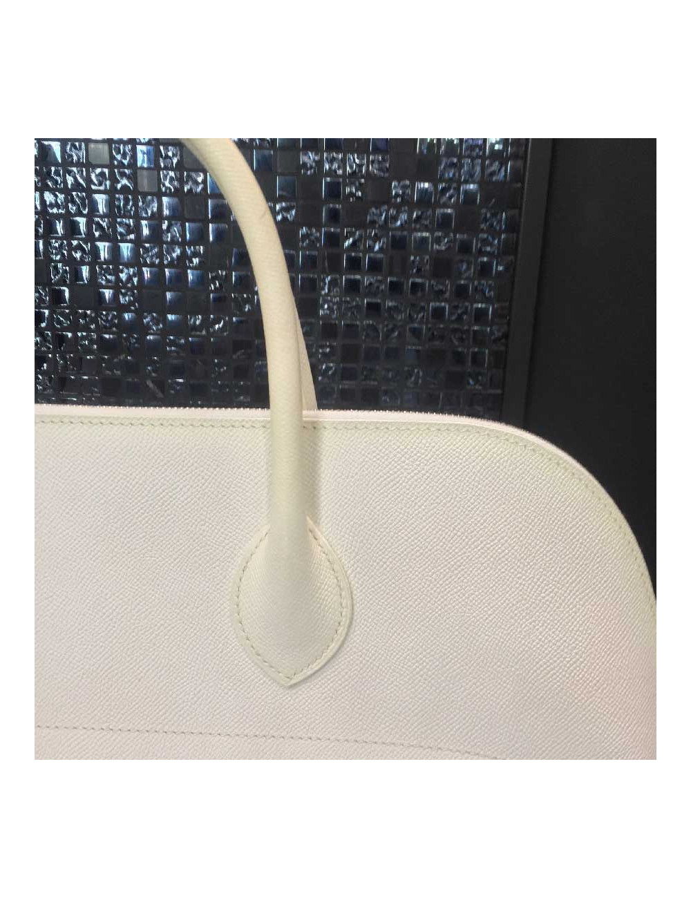 Big bag white epsom leather HERMES bolide