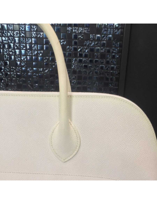 Big bag white epsom leather HERMES bolide