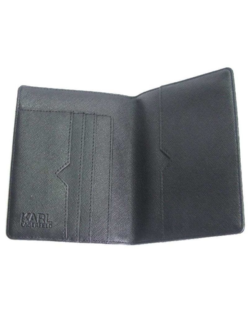 Etui pour passeport KARL LAGERFELD en pvc noir