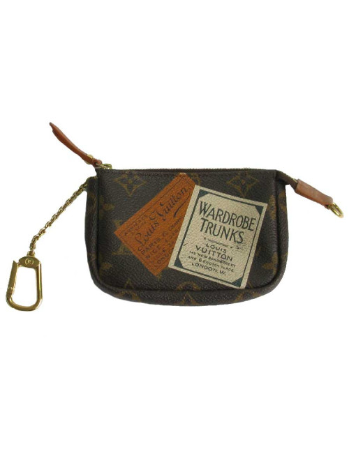Mini pochette LOUIS VUITTON "Wardrobe Trunks" en toile monogram marron