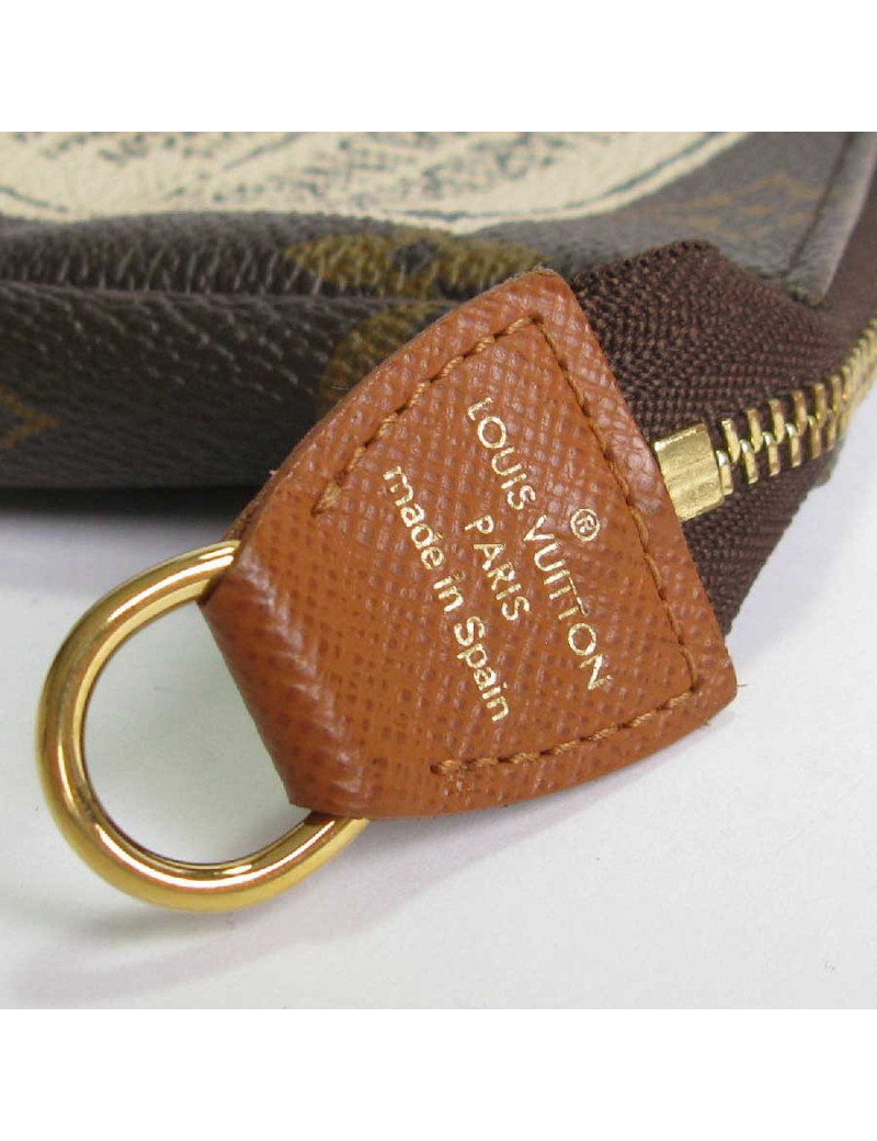 Mini pochette LOUIS VUITTON "Wardrobe Trunks" en toile monogram marron