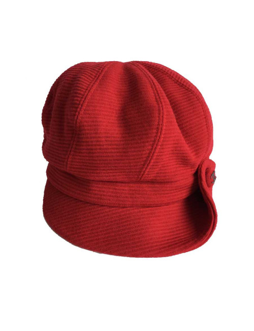 Casquette CHANEL T57 en laine rouge