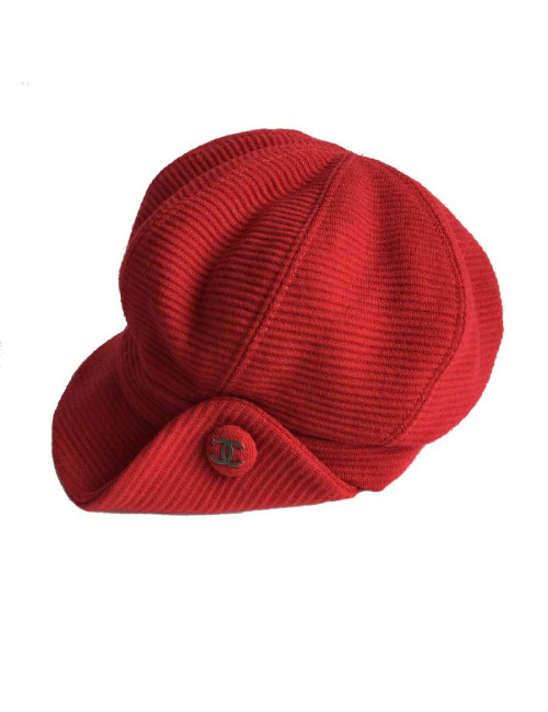 CHANEL cap in red wool size 57FR