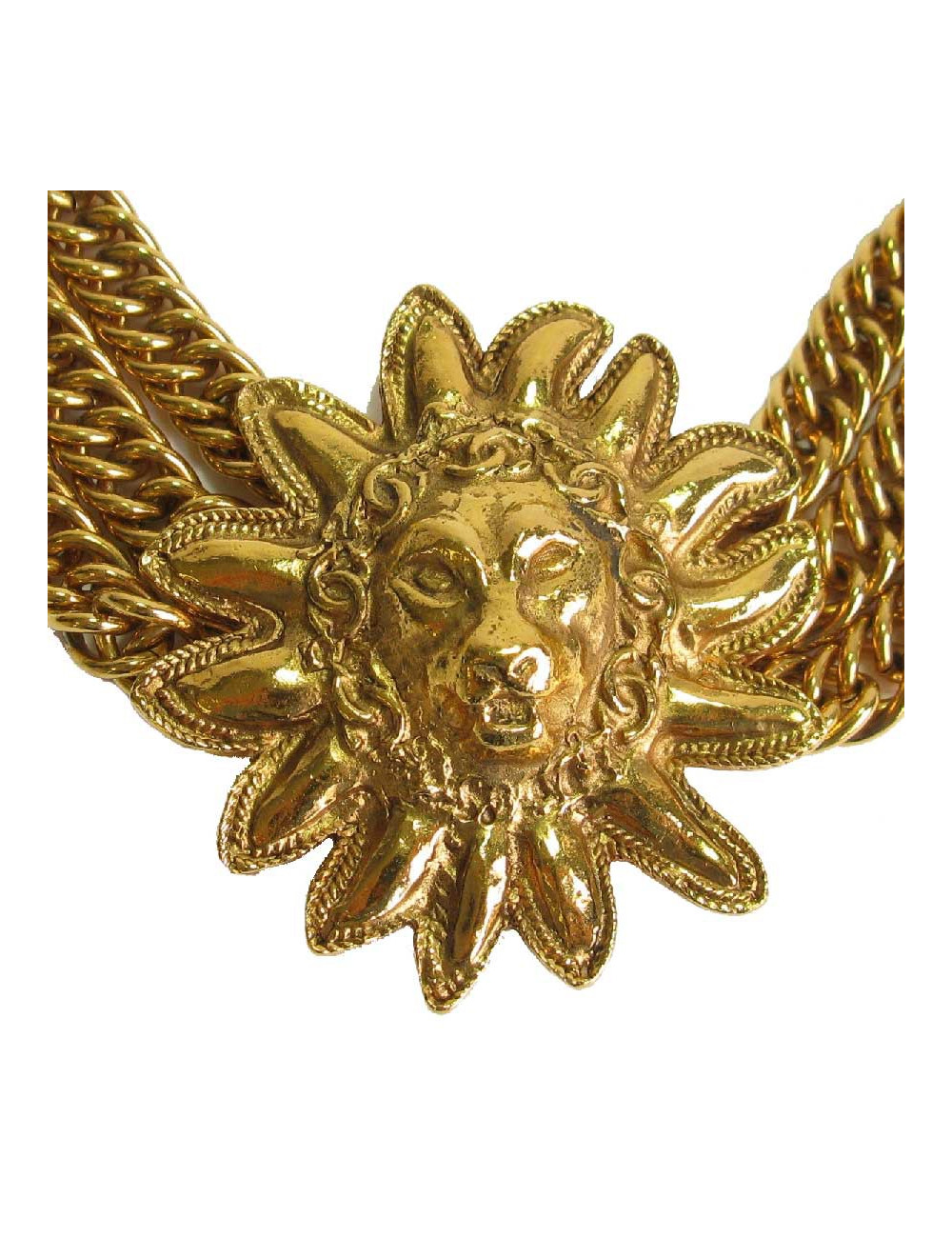Collier ras de cou CHANEL vintage tête de Lion 