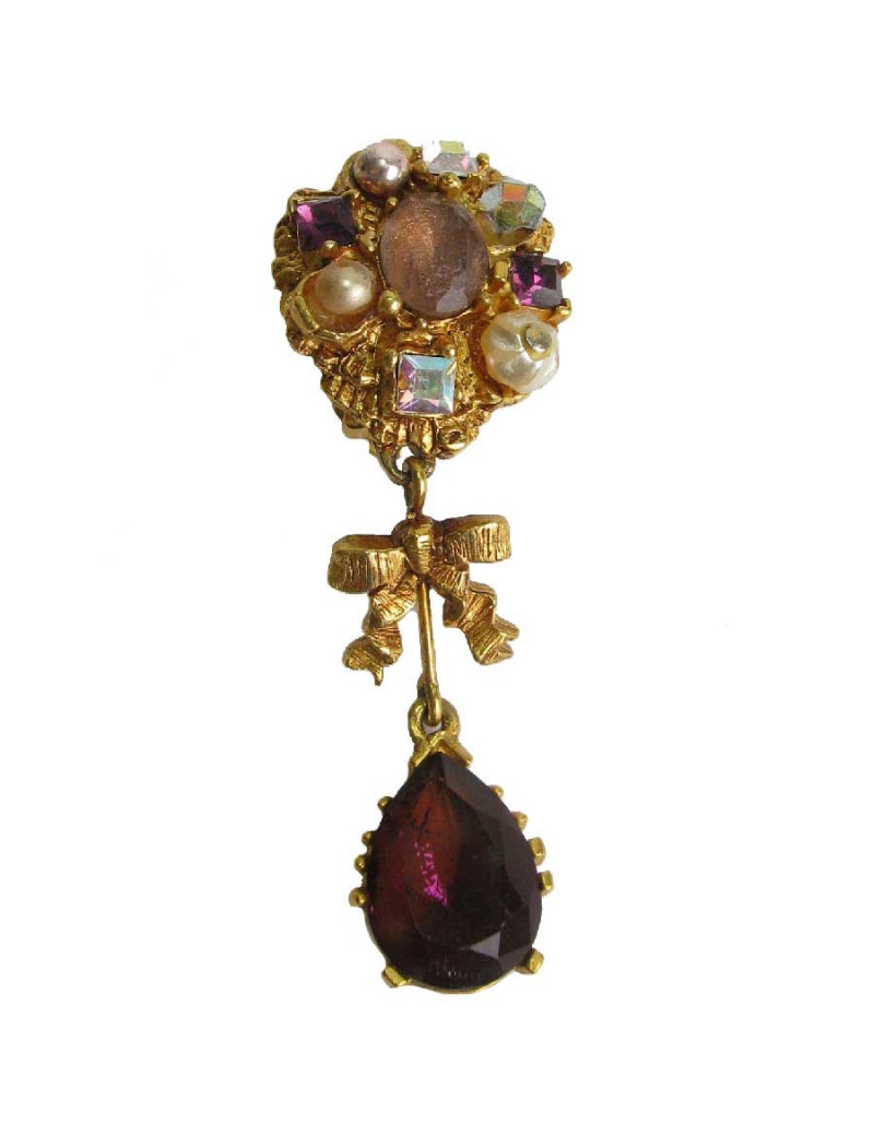 a réparer Boucles d'oreille clips CHRISTIAN LACROIX pendantes