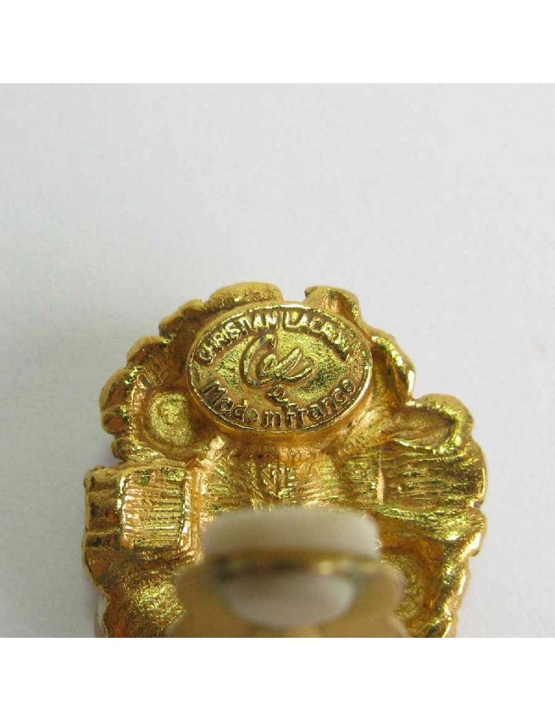 a réparer Boucles d'oreille clips CHRISTIAN LACROIX pendantes