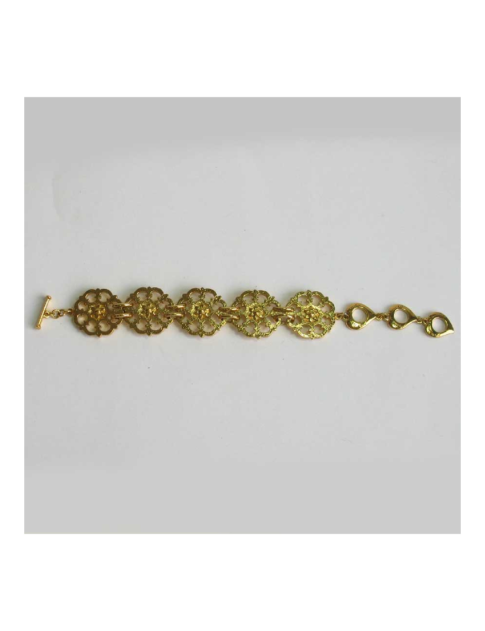 Bracelet YSL YVES SAINT LAURENT Vintage en métal doré