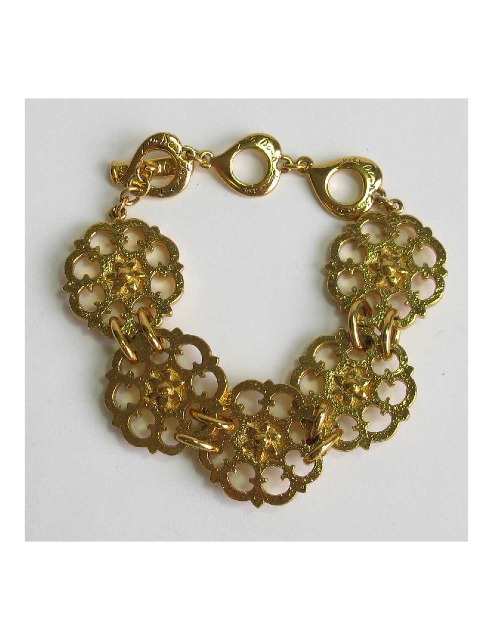 Bracelet YSL YVES SAINT LAURENT Vintage en métal doré