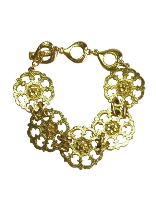 Bracelet YSL YVES SAINT LAURENT Vintage en métal doré