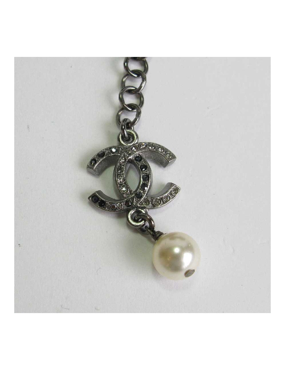 Collier ras de cou CHANEL noeud strass