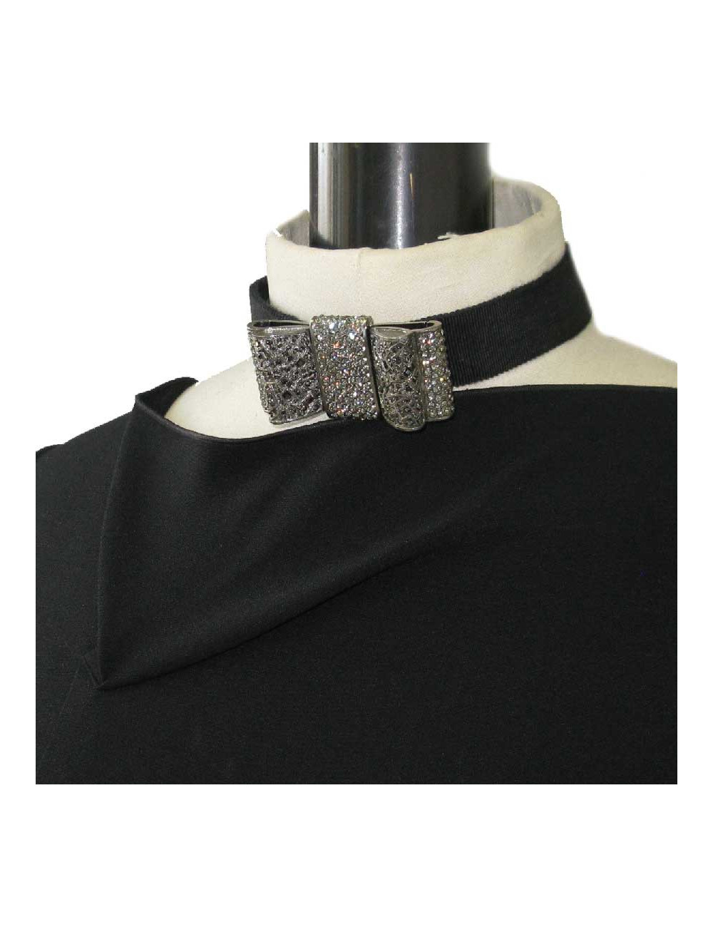 Collier ras de cou CHANEL noeud strass
