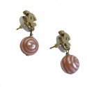 CHANEL stud earrings CC and pearl