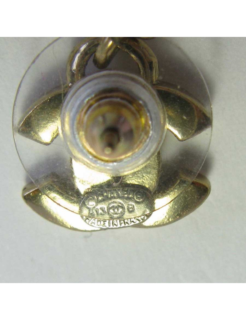 CHANEL stud earrings  CC and pearl