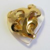 Boucles d'oreille clips coeur YSL YVES SAINT LAURENT dorées et transparentes