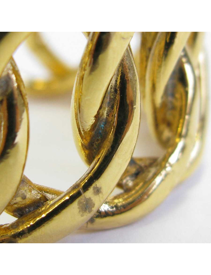 CHANEL vintage cuff bracelet in gilt metal braided chain