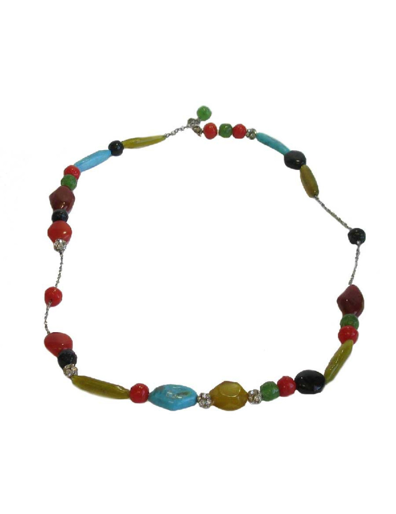 Sautoir CHRISTIAN LACROIX en pierres fantaisies plastiques multicolore