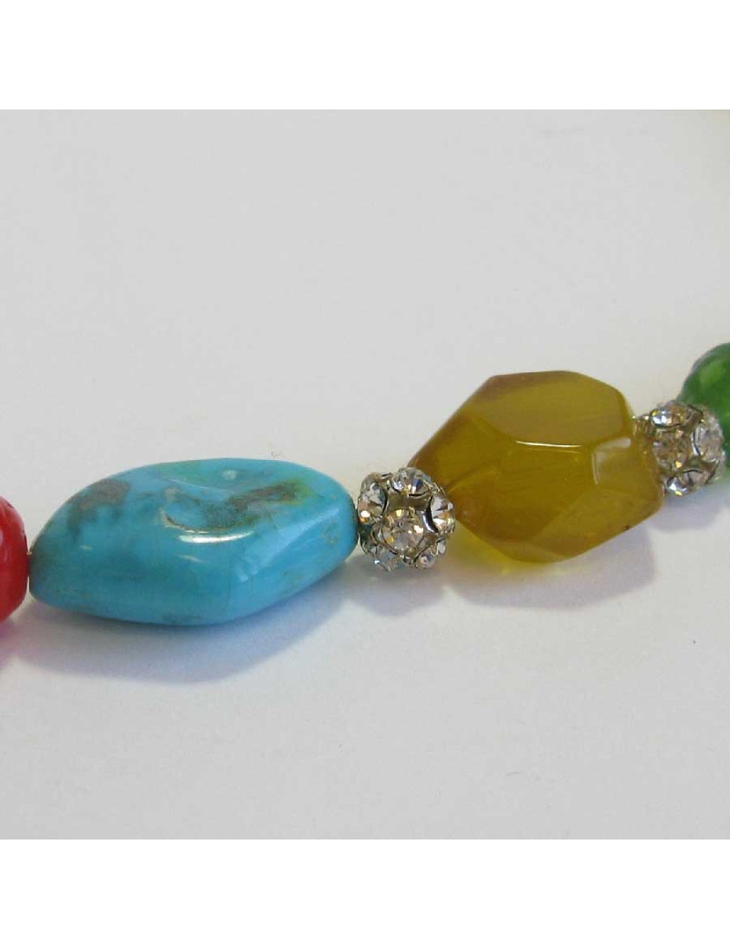 Sautoir CHRISTIAN LACROIX en pierres fantaisies plastiques multicolore