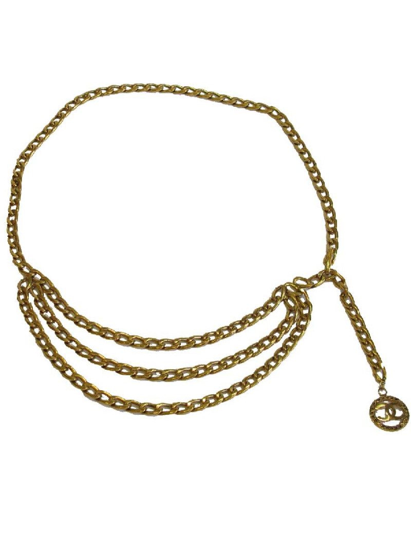 Ceinture CHANEL vintage en chaîne dorée