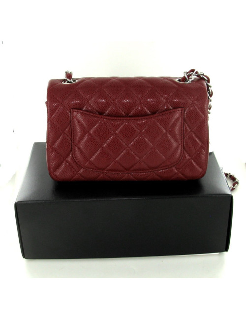 Sac Mademoiselle CHANEL MM en veau grainé bordeaux