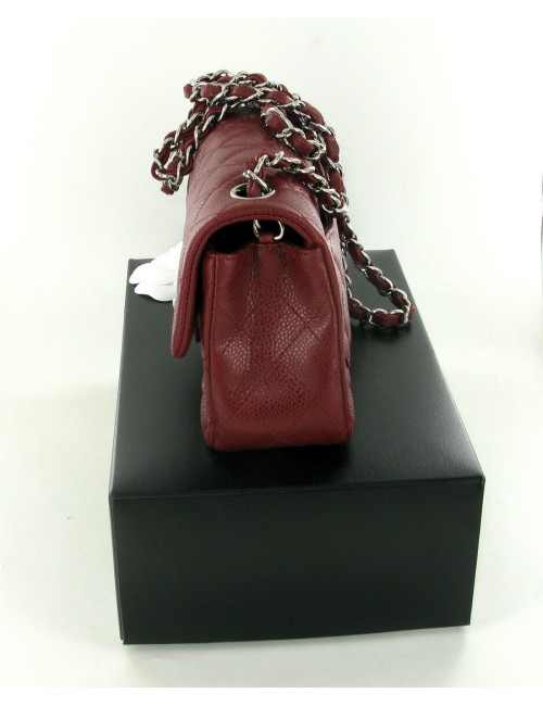 Sac Mademoiselle CHANEL MM en veau grainé bordeaux