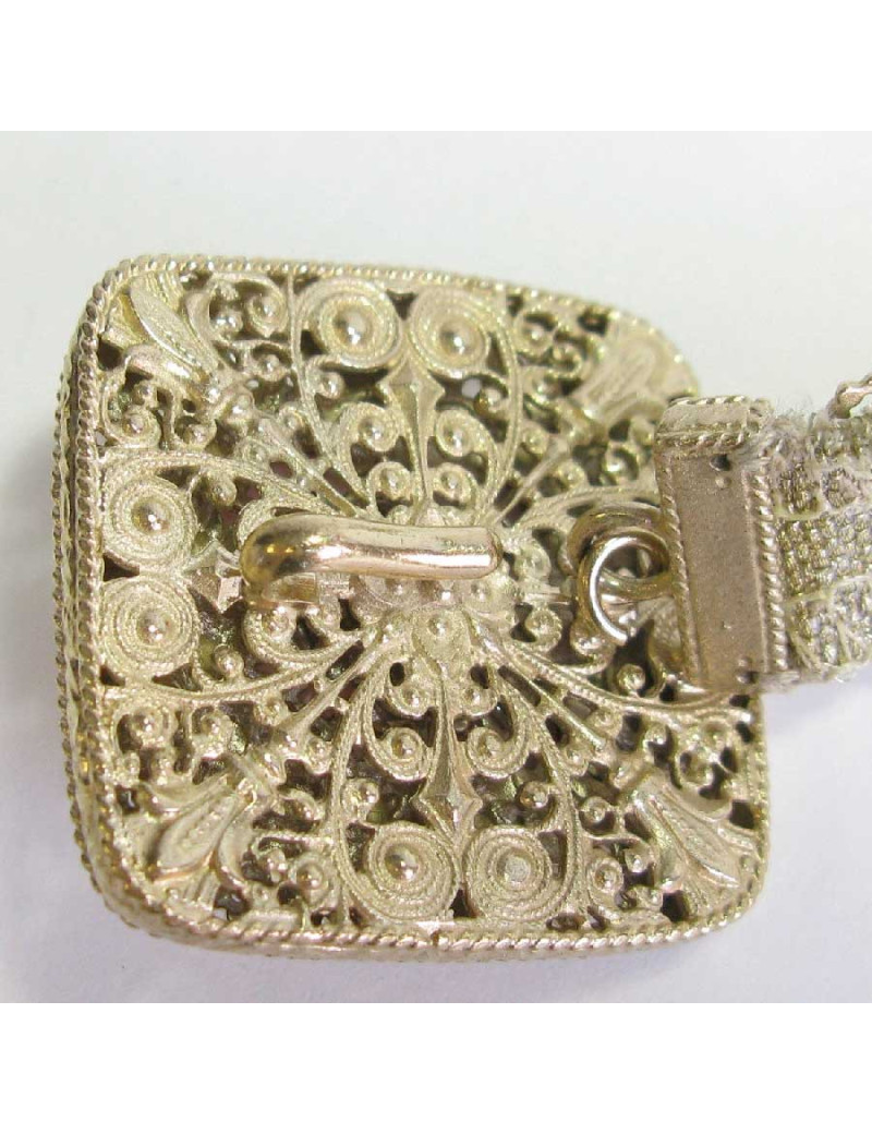 Ceinture bijou CHANEL Paris Byzance en métal doré et cabochon vieux rose