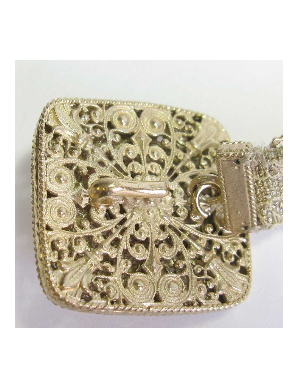 CHANEL jewel belt T75 in gilded fabric and metal