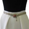 CHANEL jewel belt T75 in gilded fabric and metal