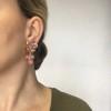 Boucles d'oreille clips MARGUERITE DE VALOIS pendantes fleurettes roses