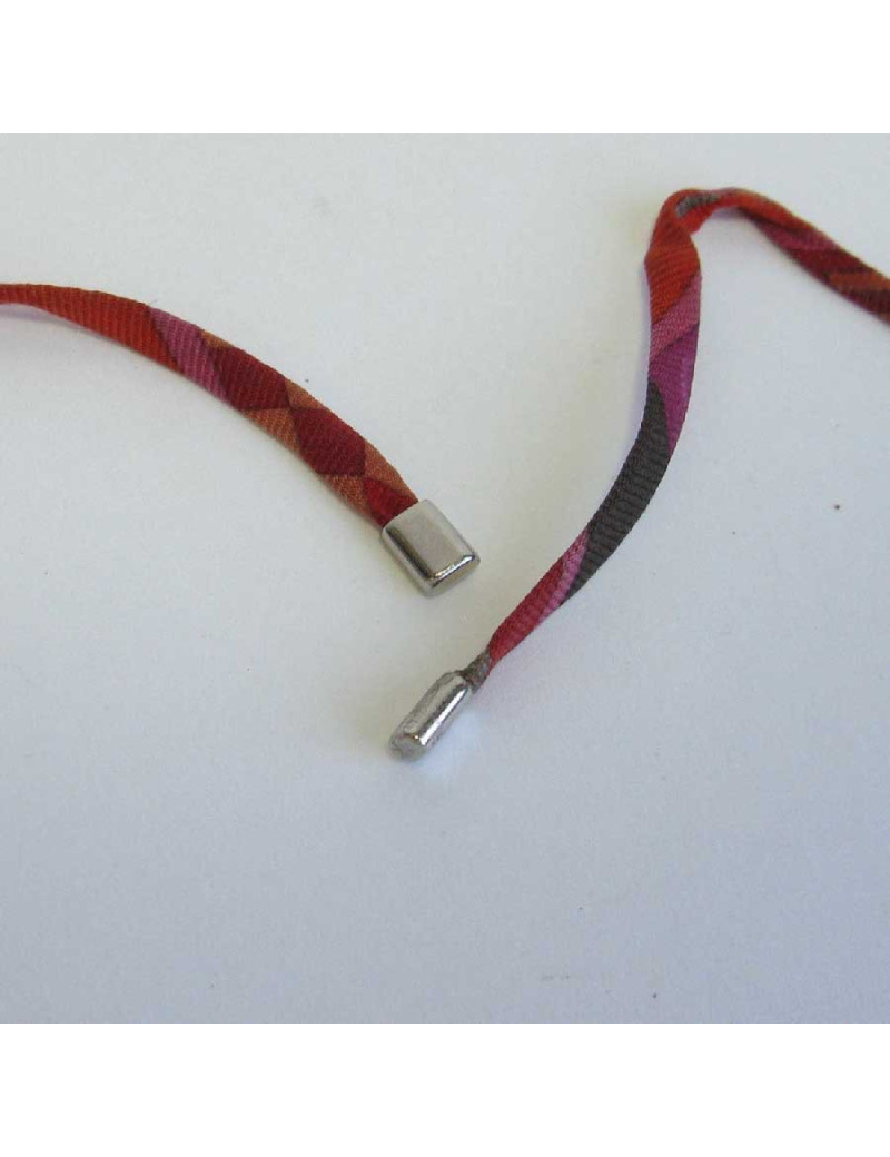 E.S Collier-bracelet "Tête de cheval" HERMES lien en soie multicolore