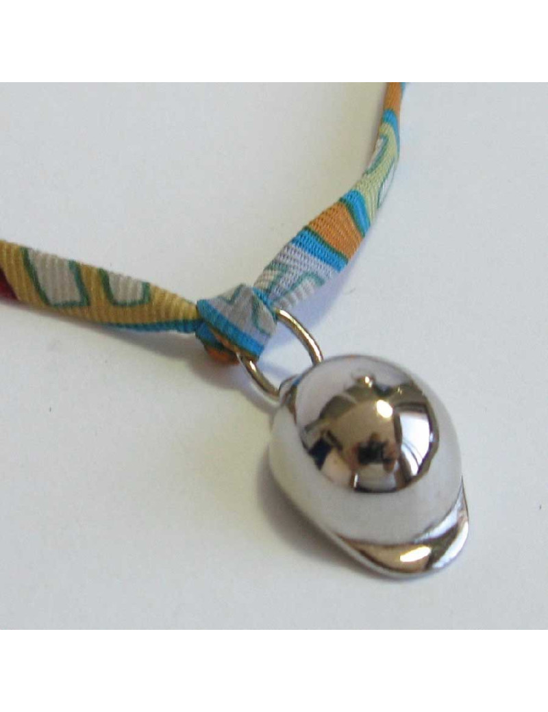 E.S Collier-bracelet "Bombe" HERMES lien en soie multicolore