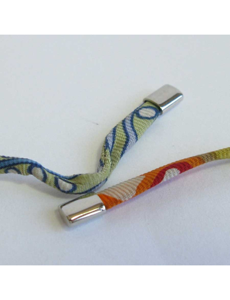 E.S Collier-bracelet "Bombe" HERMES lien en soie multicolore