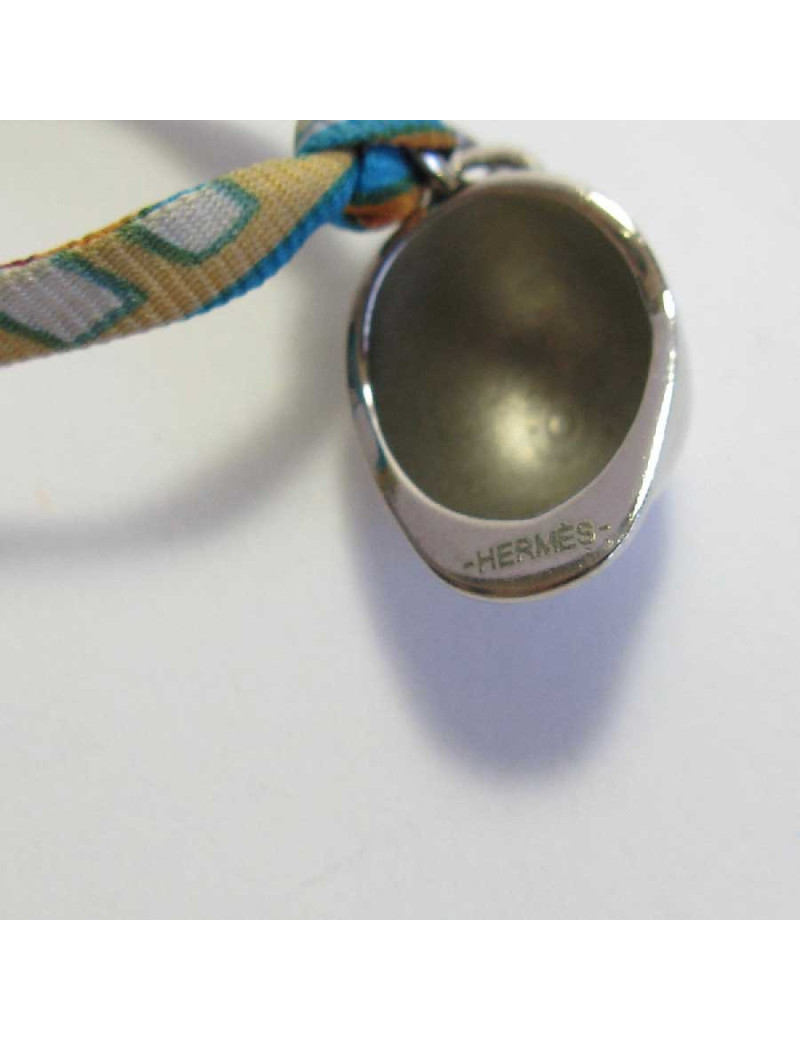 E.S Collier-bracelet "Bombe" HERMES lien en soie multicolore