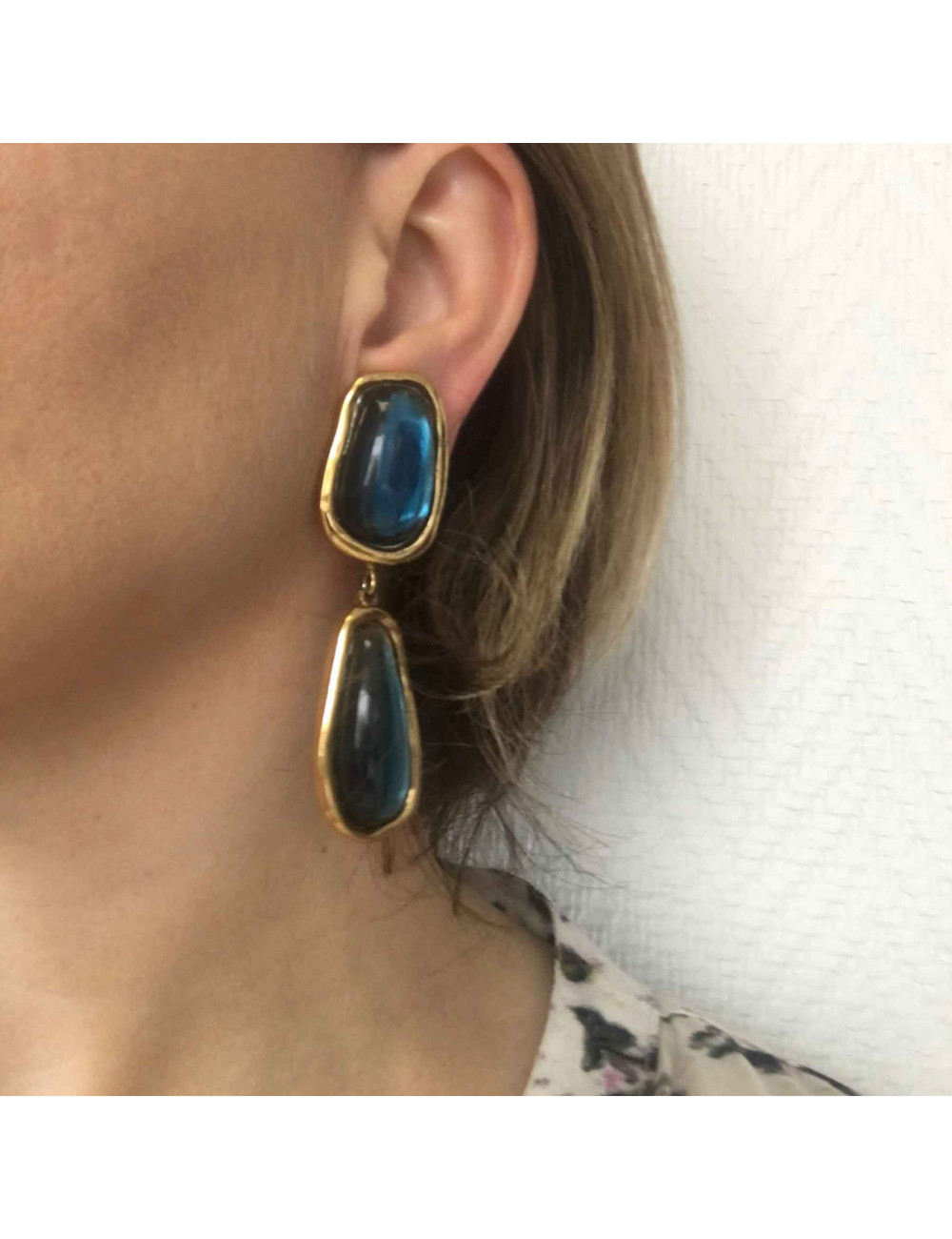 Boucles d'oreille JACQUES FATH pendantes