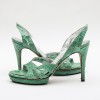 DOLCE & GABBANA high heels sandals in water green alligator size 37