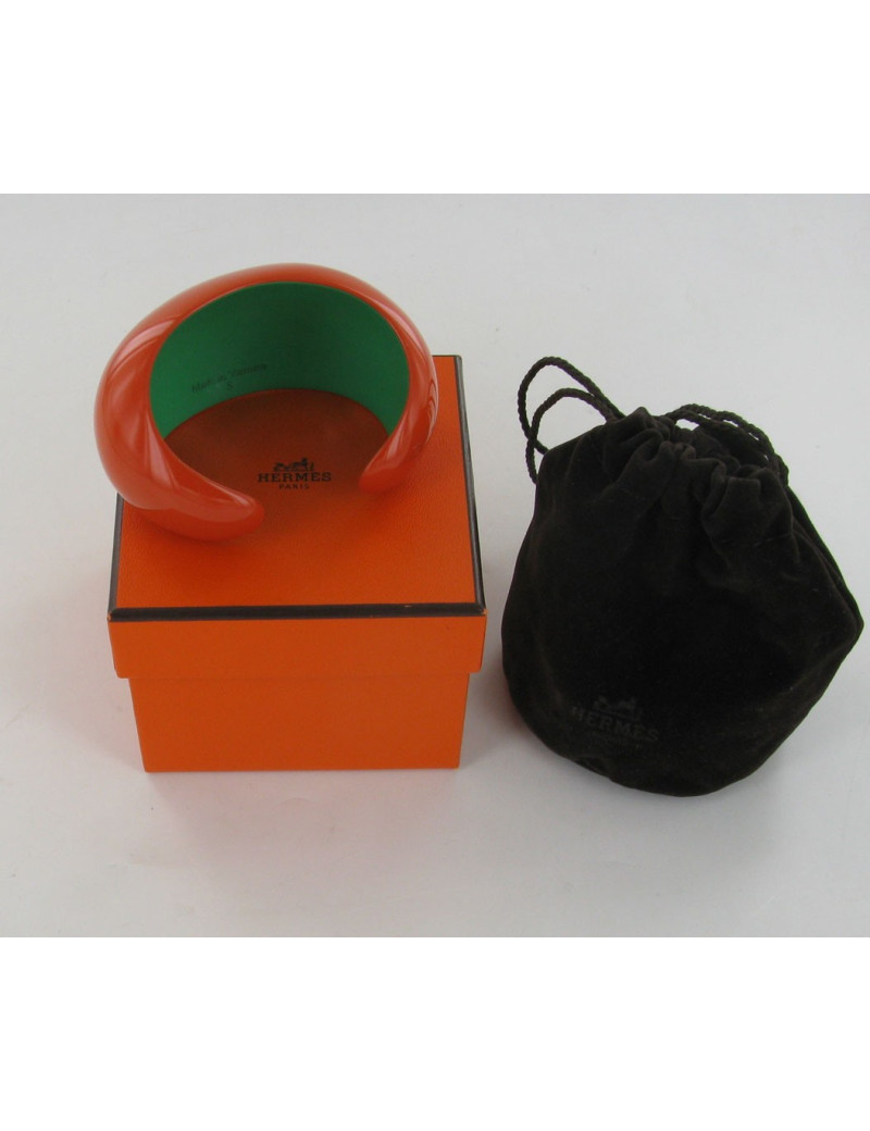 bracelet HERMES en laque ORANGE M