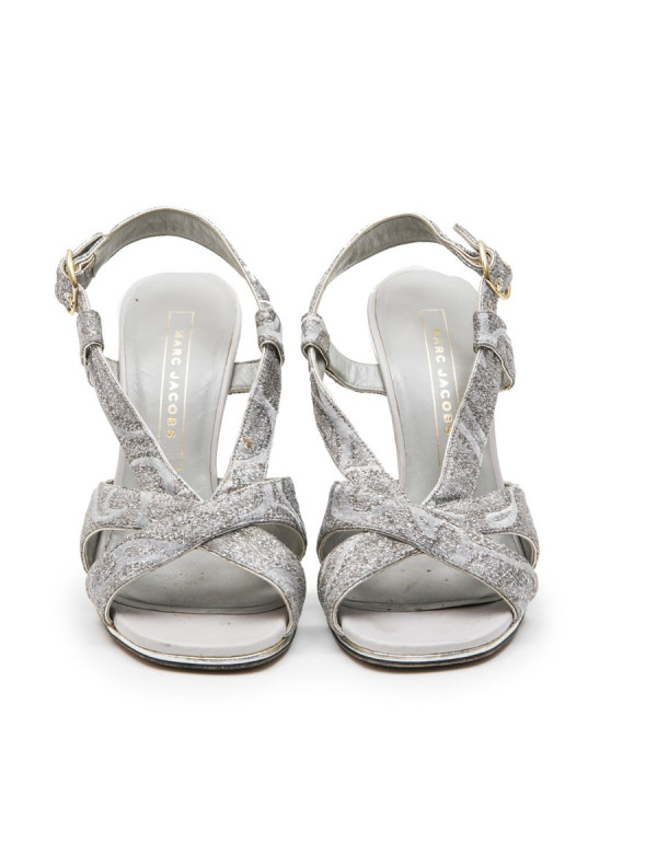 Sandales hautes T 38.5 MARC JACOBS argentées 2