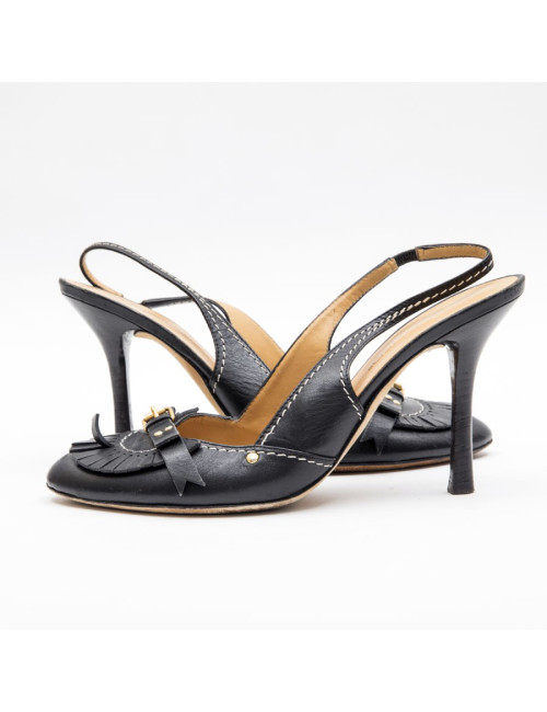 Escapins T 39 DSQUARED2 cuir   avec surpiqûres