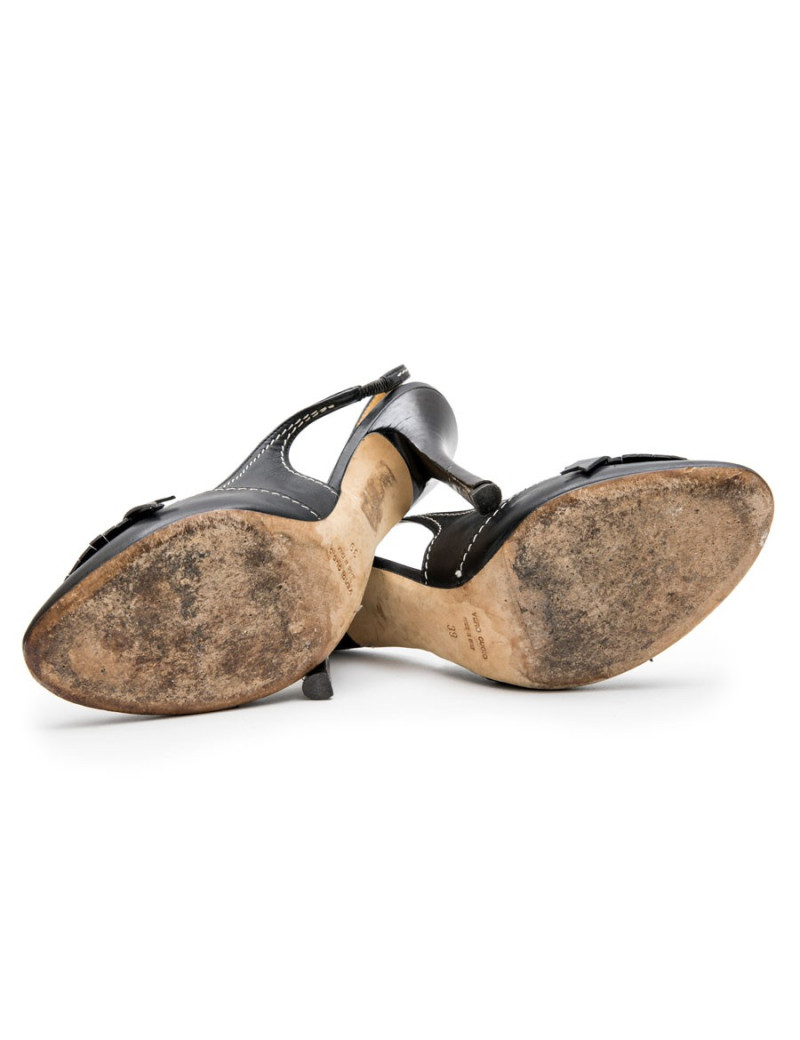 Escapins T 39 DSQUARED2 cuir   avec surpiqûres