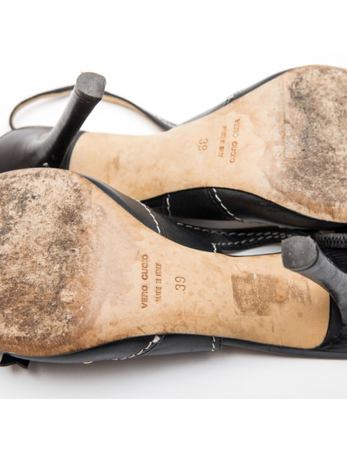 Escapins T 39 DSQUARED2 cuir   avec surpiqûres