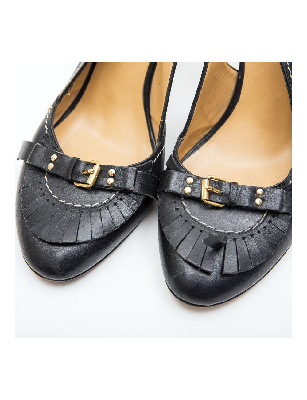 Escapins T 39 DSQUARED2 cuir   avec surpiqûres